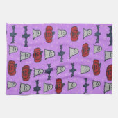 Paarse Halloween Fun Print Theedoek (Horizontaal)
