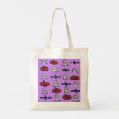 Paarse Halloween Fun Print Tote Bag (Achterkant)