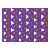 Paarse Halloween Ghost Pattern Vakantie Tafelkleed (Voorkant (Horizontaal))