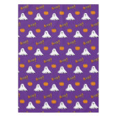 Paarse Halloween Ghost Pattern Vakantie Tafelkleed (Voorkant)