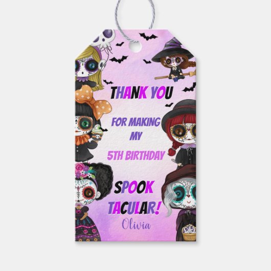 Paarse Halloween Gift Labels Cadeaulabel (Voorkant)