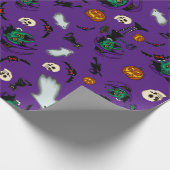 Paarse Halloween Inpakpapier (Hoek)