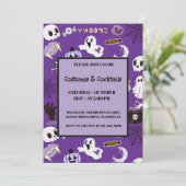 Paarse Halloween Kaart (Staand voorkant)
