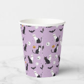 Paarse Halloween kat Papieren Bekers (Rechts)