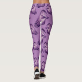 Paarse Halloween Leggings - Ghosts Goblins Pattern (Achterkant)