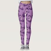 Paarse Halloween Leggings - Ghosts Goblins Pattern (Voorkant)
