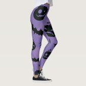 Paarse Halloween leggings met wezens booo (Rechts)