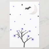 Paarse Halloween Little Boo Baby shower Bingo spel (Achterkant)