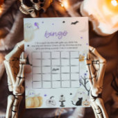 Paarse Halloween Little Boo Baby shower Bingo spel