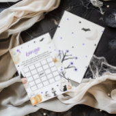 Paarse Halloween Little Boo Baby shower Bingo spel