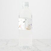 Paarse Halloween Little Boo Baby shower Waterfles Etiket (Achterkant)