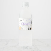 Paarse Halloween Little Boo Baby shower Waterfles Etiket (Voorkant)