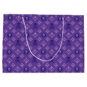 Paarse Halloween Louis Vuitton Pattern Groot Cadeauzakje (Achterkant)