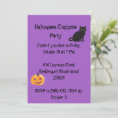Paarse Halloween Party Save the Date Kaart (Staand voorkant)