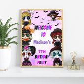 Paarse Halloween Party Signs Poster
