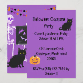 Paarse Halloween Party Uitnodiging