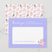 Paarse Halloween Pink Ghost-Baby shower Bedankkaart (Voorkant / Achterkant)