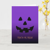 paarse Halloween pompoen gezicht wenskaart Kaart (Gele Bloem)