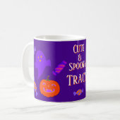 Paarse Halloween Schattige & Spooky Koffiemok (Voorkant links)