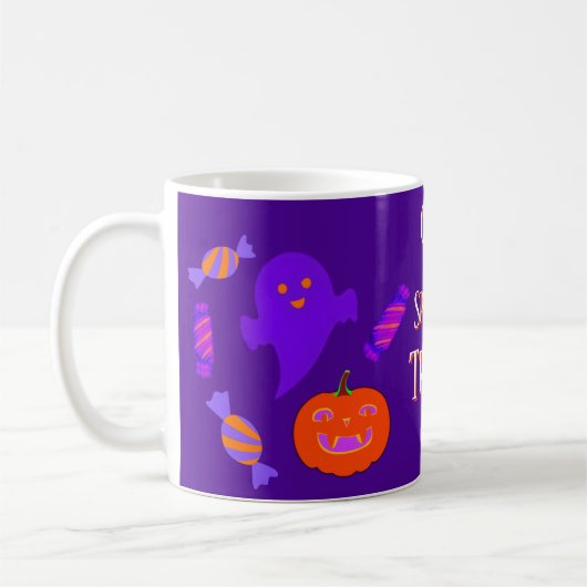 Paarse Halloween Schattige & Spooky Koffiemok (Links)