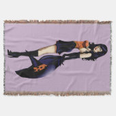Paarse Halloween Schattigee heks Deken (Voorkant)