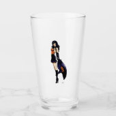 Paarse Halloween Schattigee heks Glas (Voorkant)