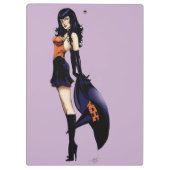 Paarse Halloween Schattigee heks Klembord (Achterkant)