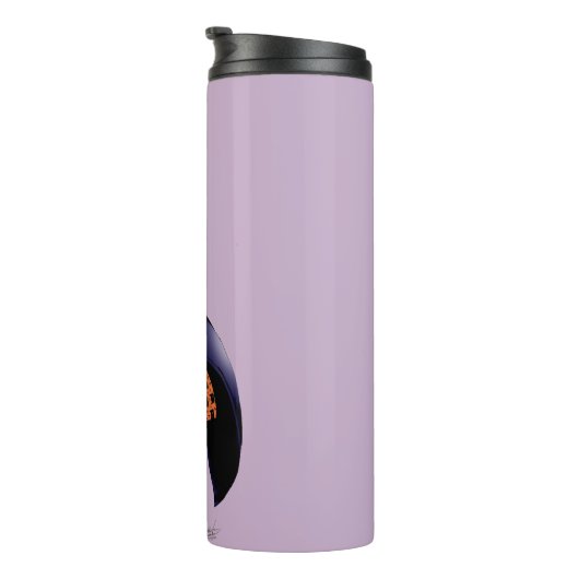 Paarse Halloween Schattigee heks Thermosbeker (Geroteerd rechts)