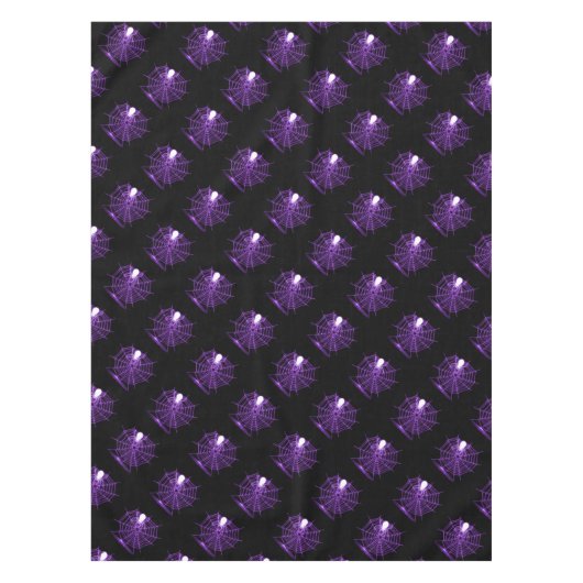 Paarse Halloween Spider Web Tablecloth Tafelkleed (Voorkant)
