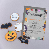 Paarse Halloween Spooky Kaart