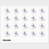 Paarse Halloween Spooky Witch Pet Ronde Sticker (Vel)