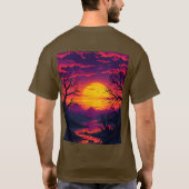 Paarse Halloween Sunset Brown T-shirt (Achterkant)