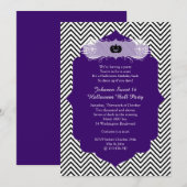 Paarse Halloween Sweet 16 Ball Costume Party Kaart (Voorkant / Achterkant)