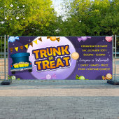 Paarse Halloween Trunk of Treat Snoep Lijst Banner