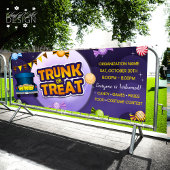 Paarse Halloween Trunk of Treat Snoep Lijst Banner