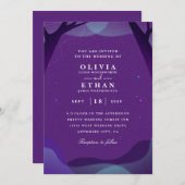 paarse Halloween Wedding Invitations Kaart (Voorkant / Achterkant)