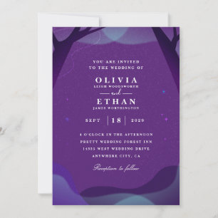 paarse Halloween Wedding Invitations Kaart