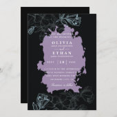 paarse Halloween Wedding Invitations Kaart (Voorkant / Achterkant)