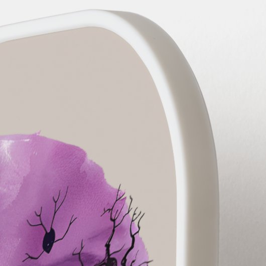 Paarse Halloween Witch Black Cat Graveyard Moon Pickleball Paddle (Links Detail)