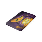 Paarse Halloween Witch Cat Badmat (Gekanteld)