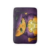 Paarse Halloween Witch Cat Badmat (Voorkant Verticaal)