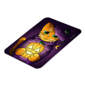 Paarse Halloween Witch Cat Magnet Magneet (Linkerzijde)