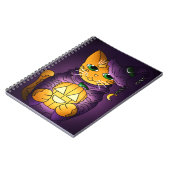 Paarse Halloween Witch Cat Notitieboek (Linkerzijde)