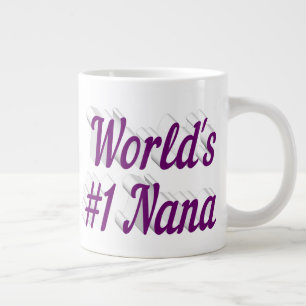 Paarse halve tekst Nana reuzen koffiemok Grote Koffiekop