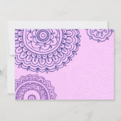 Paarse HAMSA-HAND VAN GOD Bat Mitzvah Uitnodiging (Achterkant)