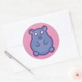 Paarse Hamster Ronde Sticker (Envelop)