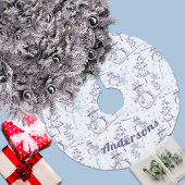 Paarse hand Drawn kerstman Kerstboom Rok