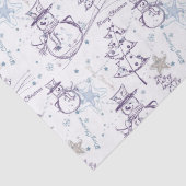 Paarse hand Drawn kerstman Tissuepapier (Detail)