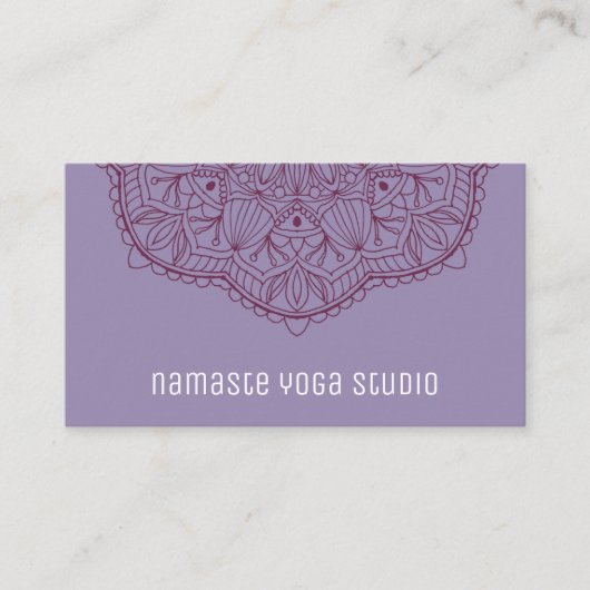 Paarse hand Drawn Mandala Simple Elegant Visitekaartje (Voorkant)