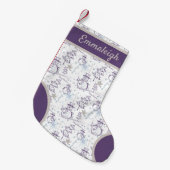 Paarse hand Drawn Snowman Kerstmis Kleine Kerstsok (Voorkant (Hangend))